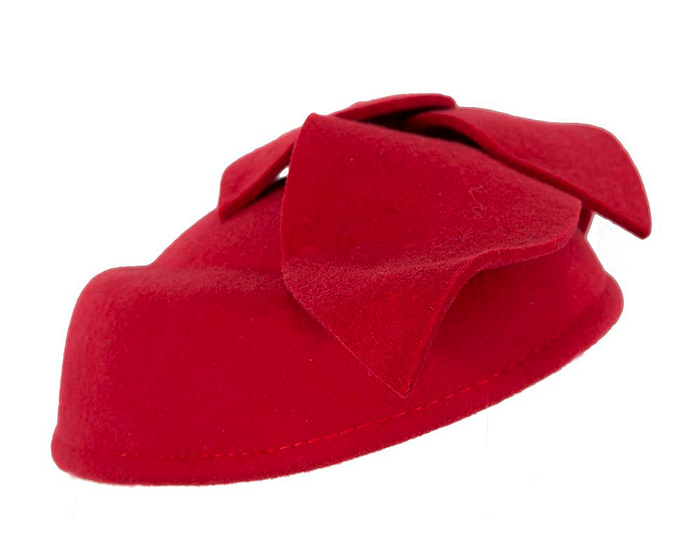 Red felt pillbox winter fascinator - Cheap Fascinators