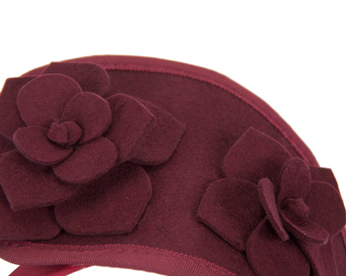 Burgundy felt crown fascinator - Cheap Fascinators