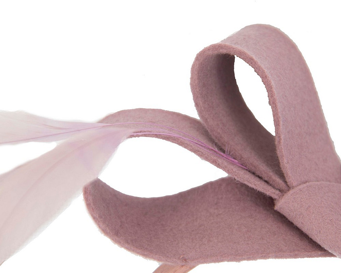 Dusty pink felt bow winter fascinator - Cheap Fascinators