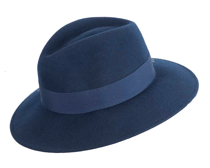 Navy winter fedora hat by Max Alexander - Cheap Fascinators