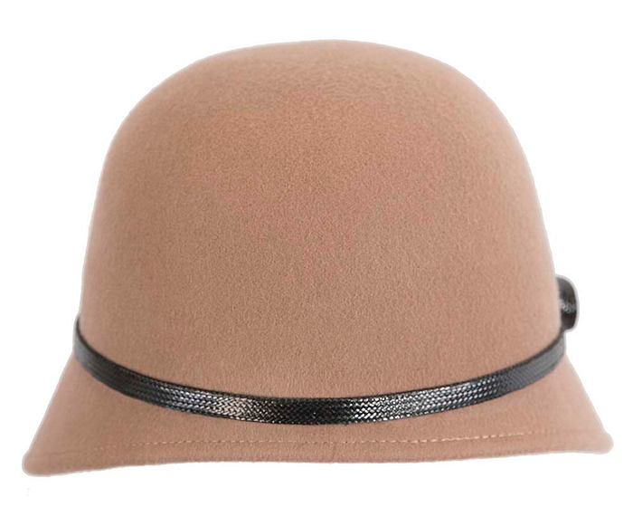 Beige felt cloche hat by Max Alexander - Cheap Fascinators