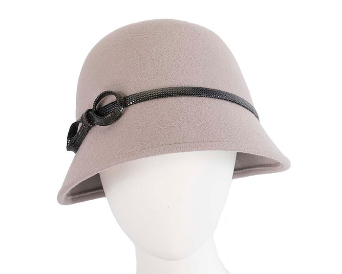 Grey felt cloche hat by Max Alexander - Cheap Fascinators