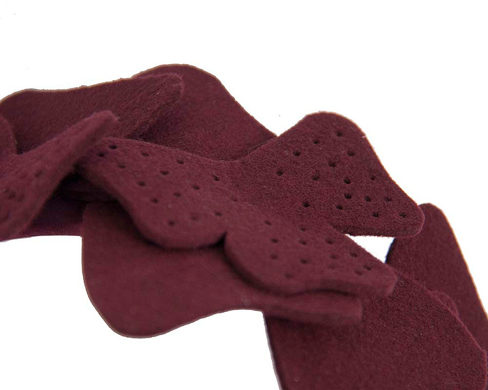 Small burgundy wine felt headband - Cheap Fascinators