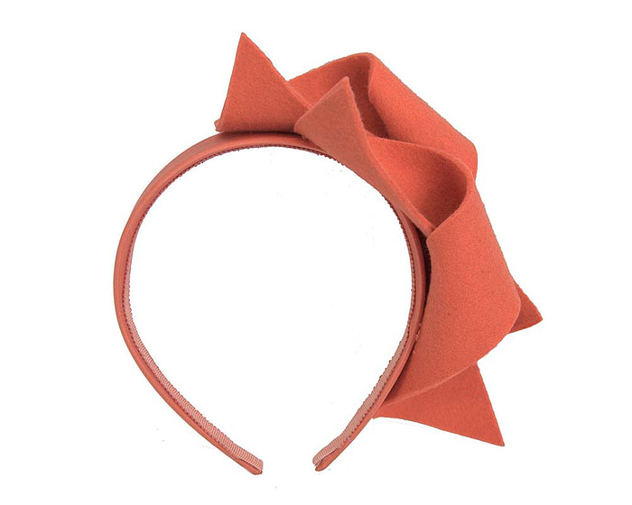 Orange felt winter racing fascinator - Cheap Fascinators