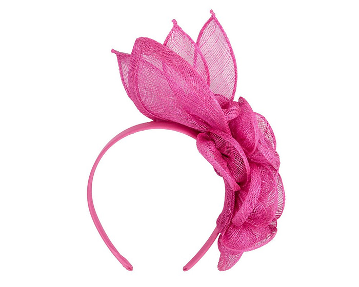 Fuchsia sinamay flower headband by Max Alexander - Cheap Fascinators