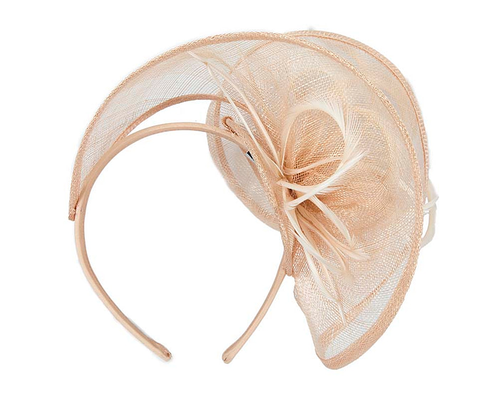 Nude sinamay fascinator by Max Alexander - Cheap Fascinators