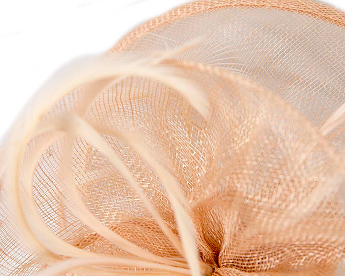 Nude sinamay fascinator by Max Alexander - Cheap Fascinators