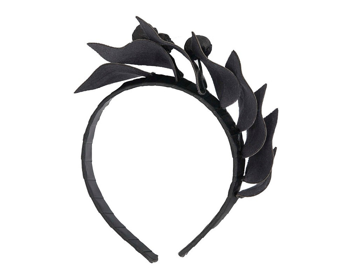 Small black leather fascinator - Cheap Fascinators