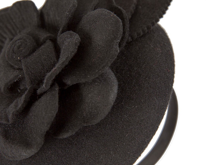 Black felt pillbox racing fascinator - Cheap Fascinators