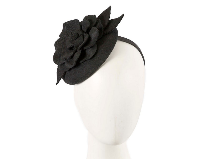 Black felt pillbox racing fascinator - Cheap Fascinators