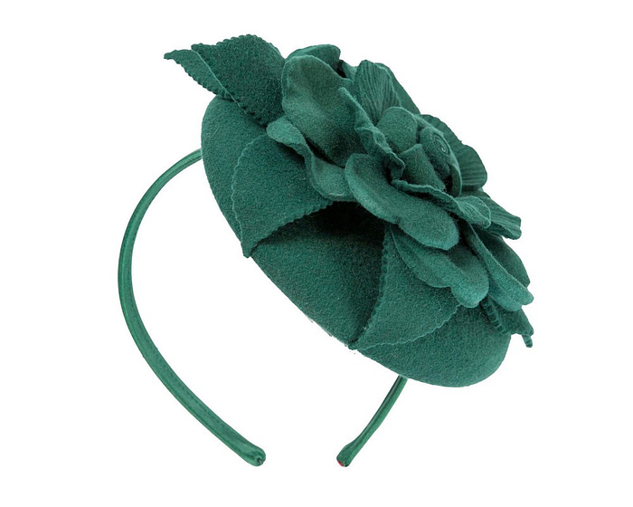 Green felt pillbox racing fascinator - Cheap Fascinators