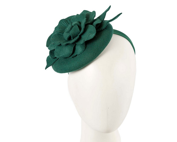 Green felt pillbox racing fascinator - Cheap Fascinators