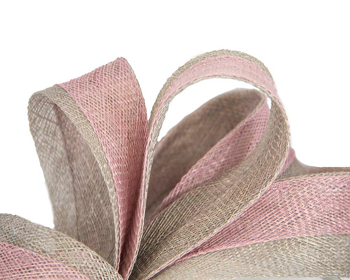 Pink and silver sinamay racing fascinator - Cheap Fascinators