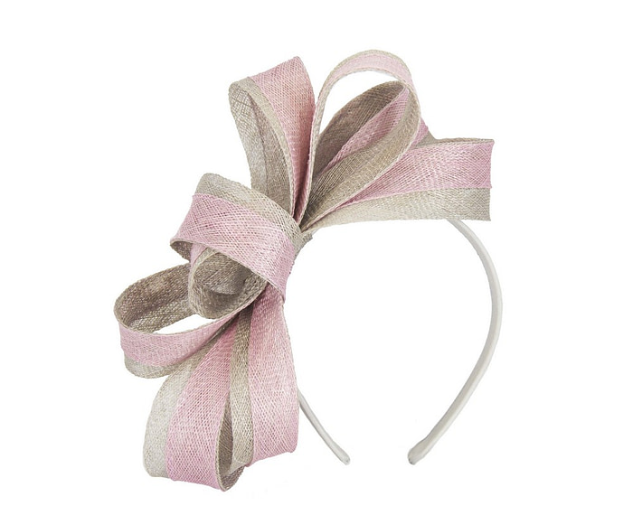 Pink and silver sinamay racing fascinator - Cheap Fascinators