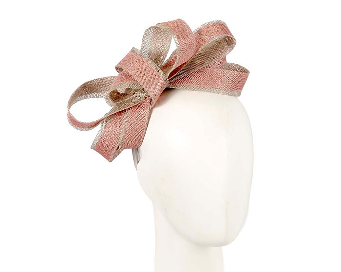 Pink and silver sinamay racing fascinator - Cheap Fascinators