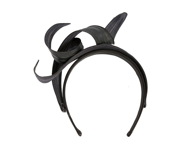 Sculptured black leather fascinator - Cheap Fascinators