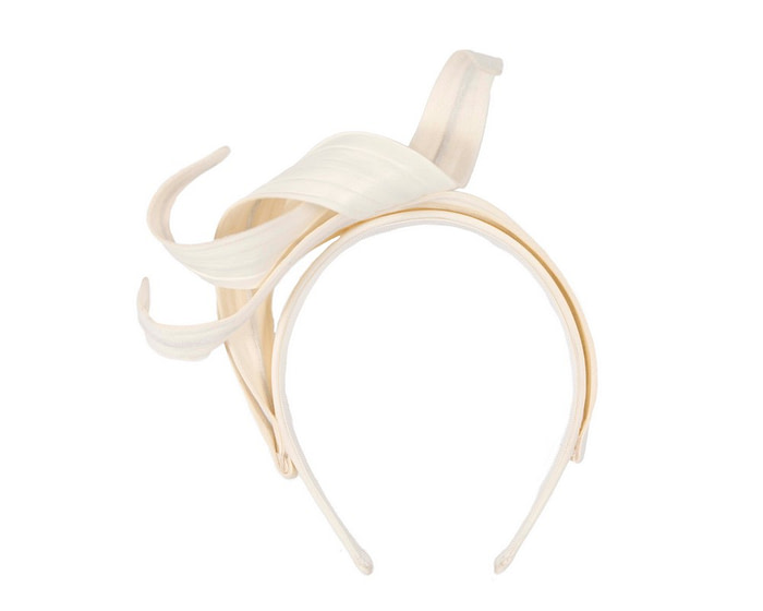 Sculptured ivory leather fascinator - Cheap Fascinators