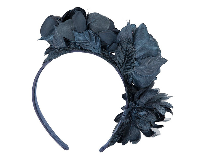 Navy flower headband by Max Alexander - Cheap Fascinators