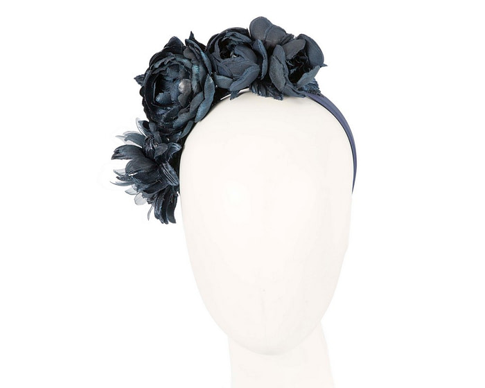 Navy flower headband by Max Alexander - Cheap Fascinators