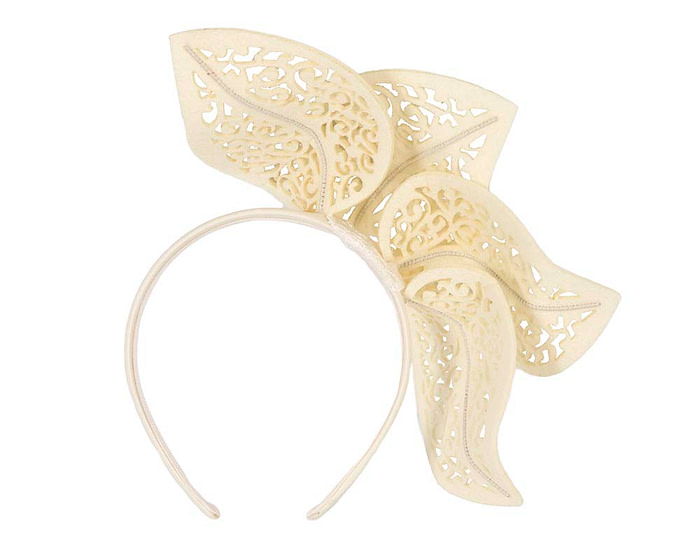 Cream laser cut racing fascinator - Cheap Fascinators