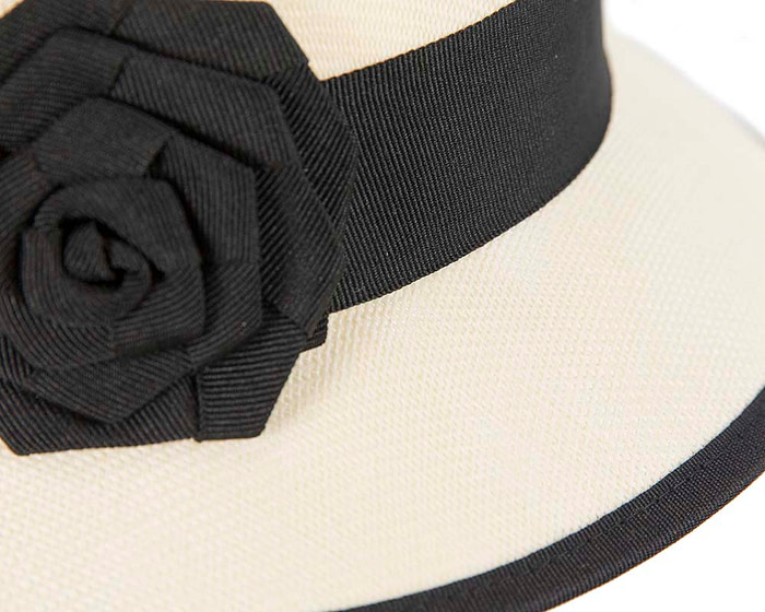 Cream & black summer cloche hat - Cheap Fascinators