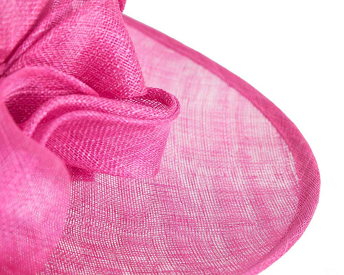 Wide brim fuchsia sinamay racing hat - Cheap Fascinators