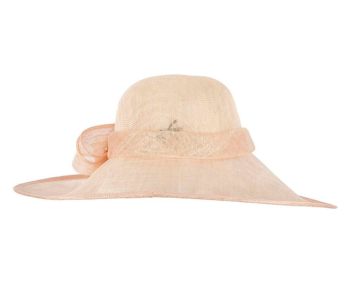 Wide brim nude sinamay racing hat - Cheap Fascinators