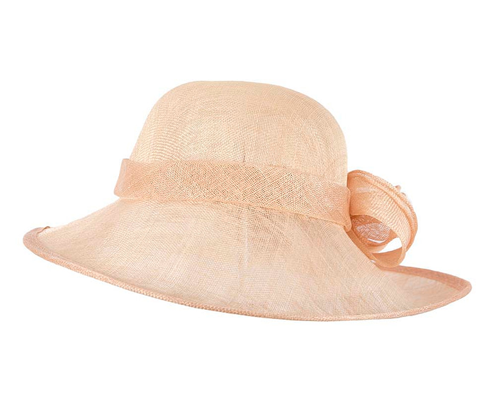 Wide brim nude sinamay racing hat - Cheap Fascinators