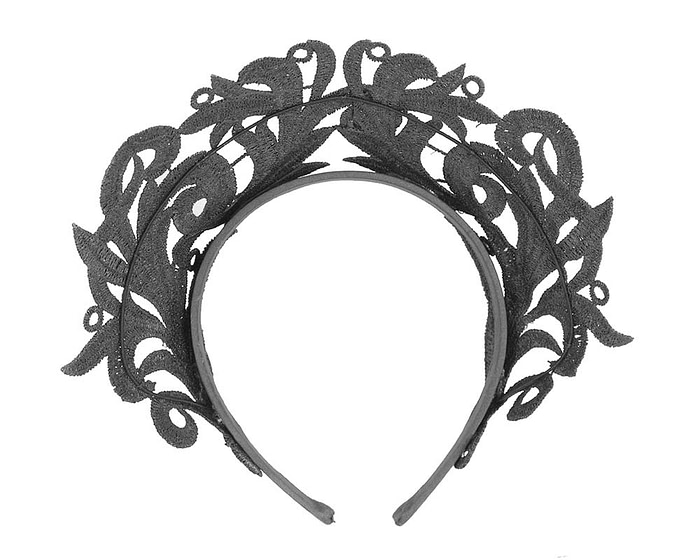 Black lace crown fascinator headband - Cheap Fascinators