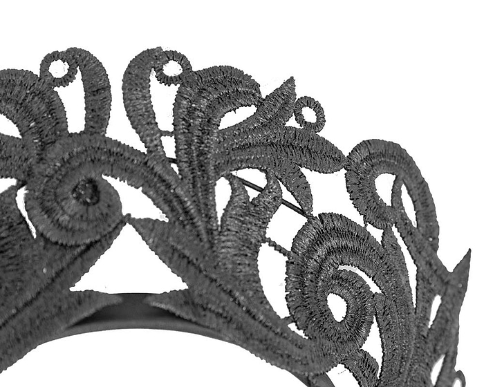 Black lace crown fascinator headband - Cheap Fascinators