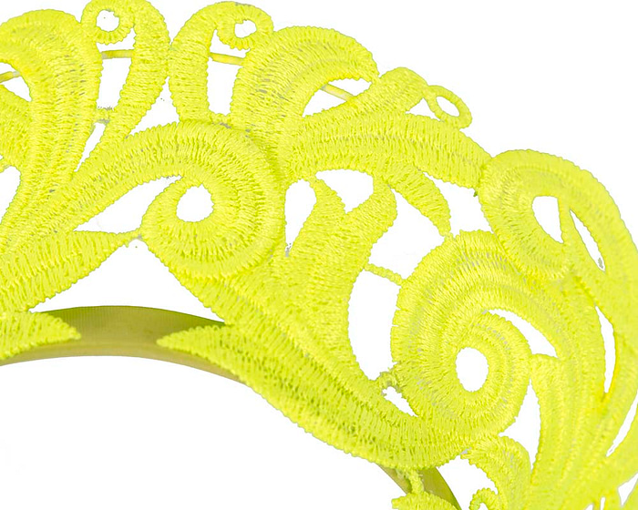 Fluro lime lace crown fascinator headband - Cheap Fascinators