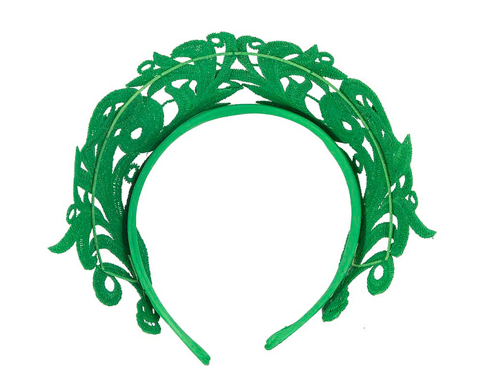 Green lace crown fascinator headband - Cheap Fascinators