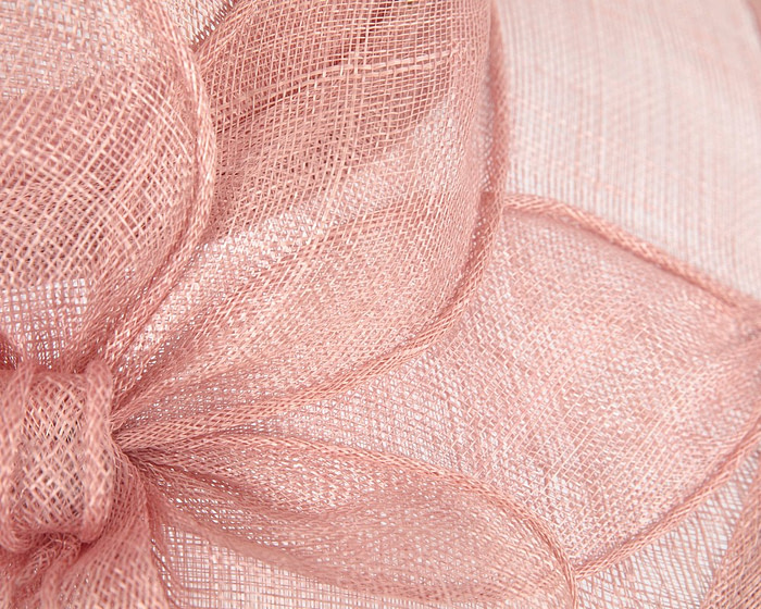 Wide brim dusty pink sinamay racing hat - Cheap Fascinators