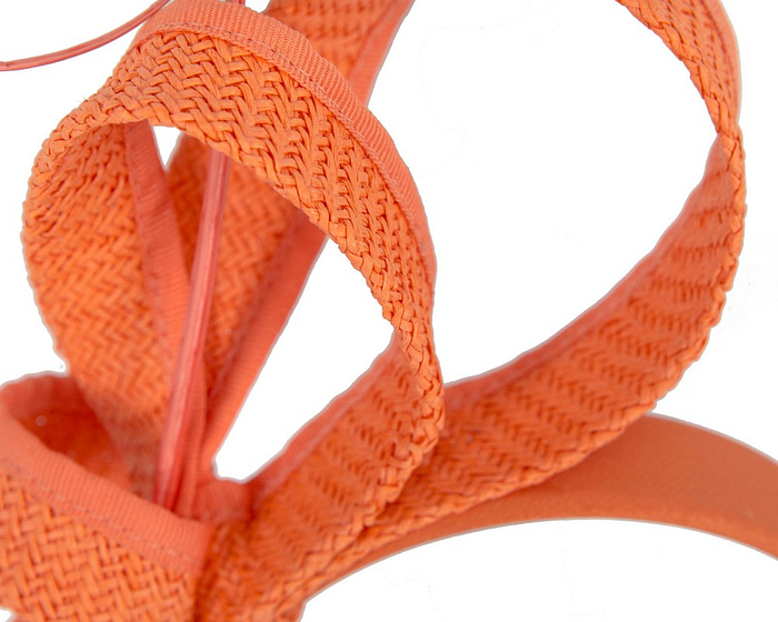 Large orange loops with feather by Max Alexander - Cheap Fascinators