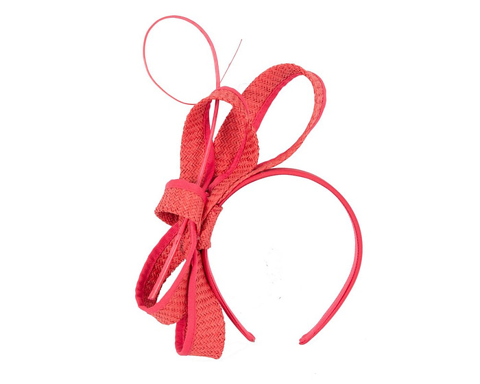 Large red loops with feather by Max Alexander - Cheap Fascinators