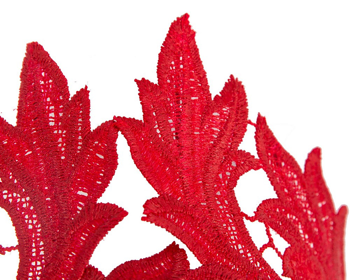 Red lace crown fascinator - Cheap Fascinators