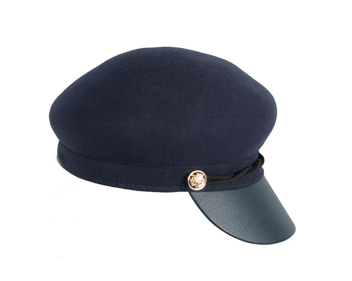 Navy felt ladies winter fashion cap - Image 3