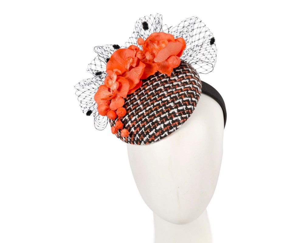 Multicolored pillbox winter fascinator Fillies Collection