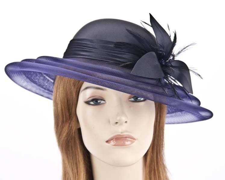 French Navy Fashion Hat H5002FN - Fascinators.com.au