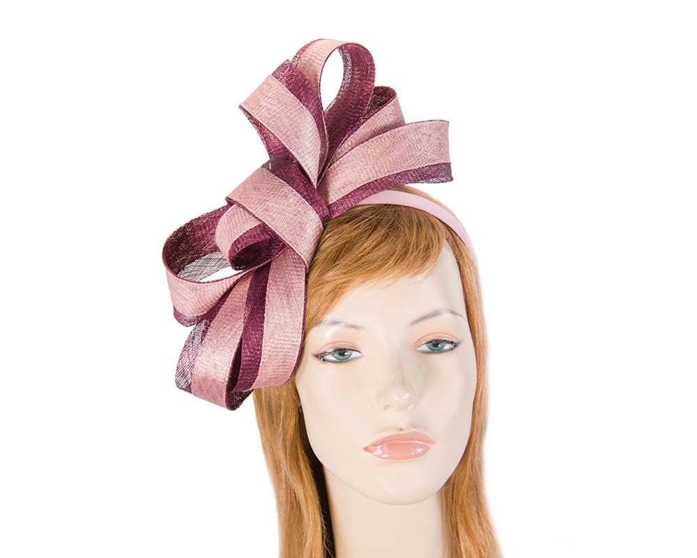 pink and burgundy fascinator