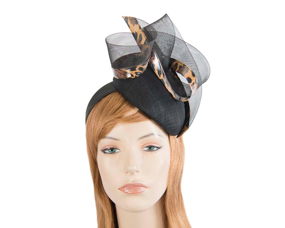 Stunning Black & Leopard Racing Fascinator