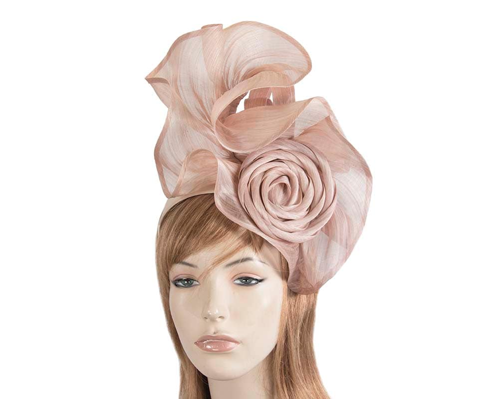 Exclusive Blush Silk Abaca Racing Fascinator