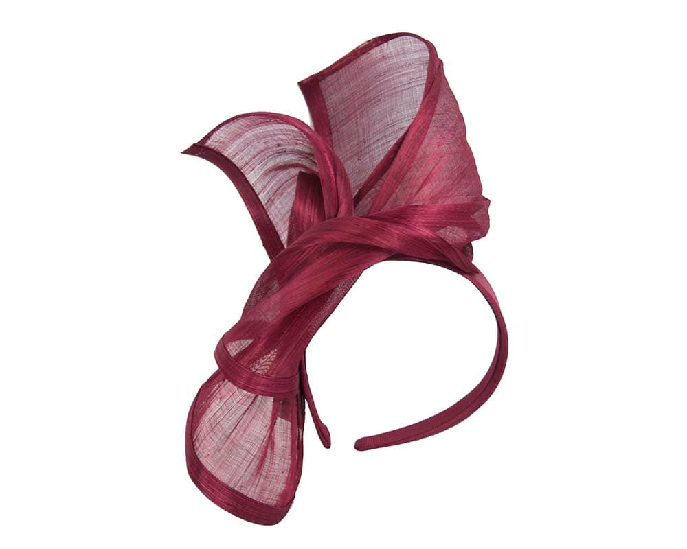 Twisted Burgundy Silk Abaca Fascinator By Fillies Collection