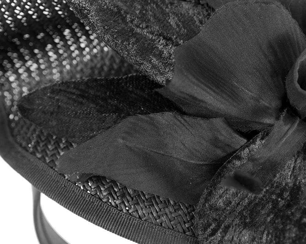 Black Fascinator With Flower
