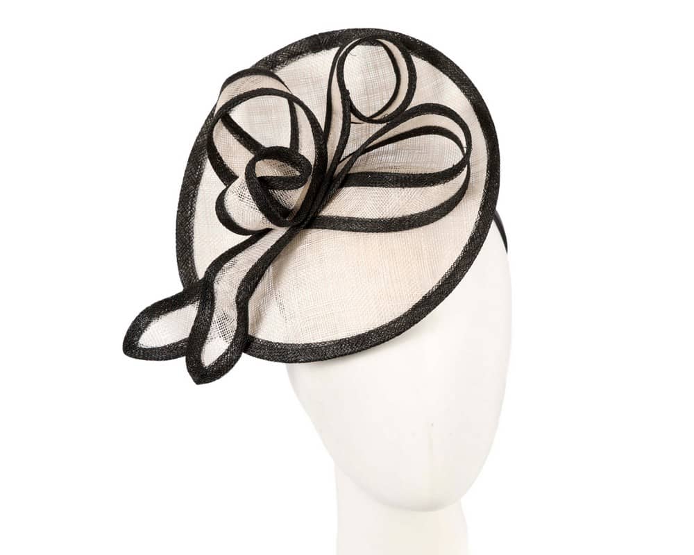 black and cream hats and fascinators