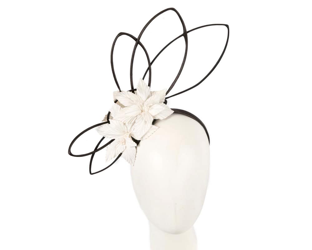 Large Black & Cream Sculpture With Flower By Max Alexander