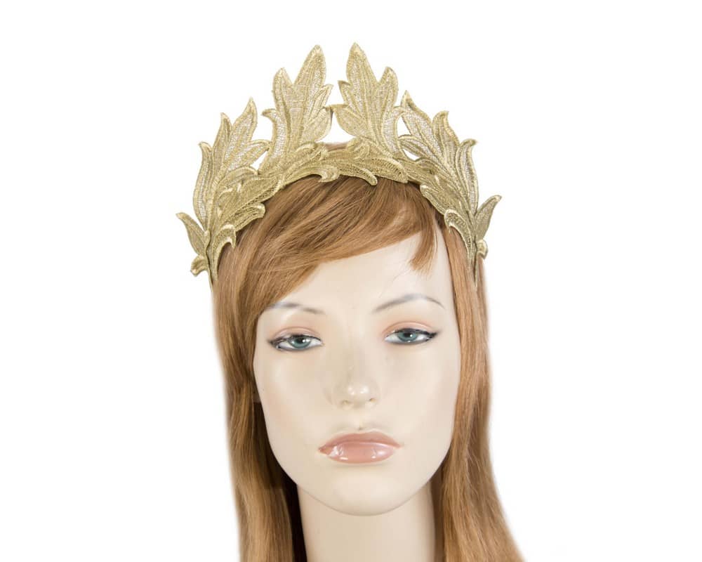 Gold lace crown fascinator by Max Alexander | Fascinators Online