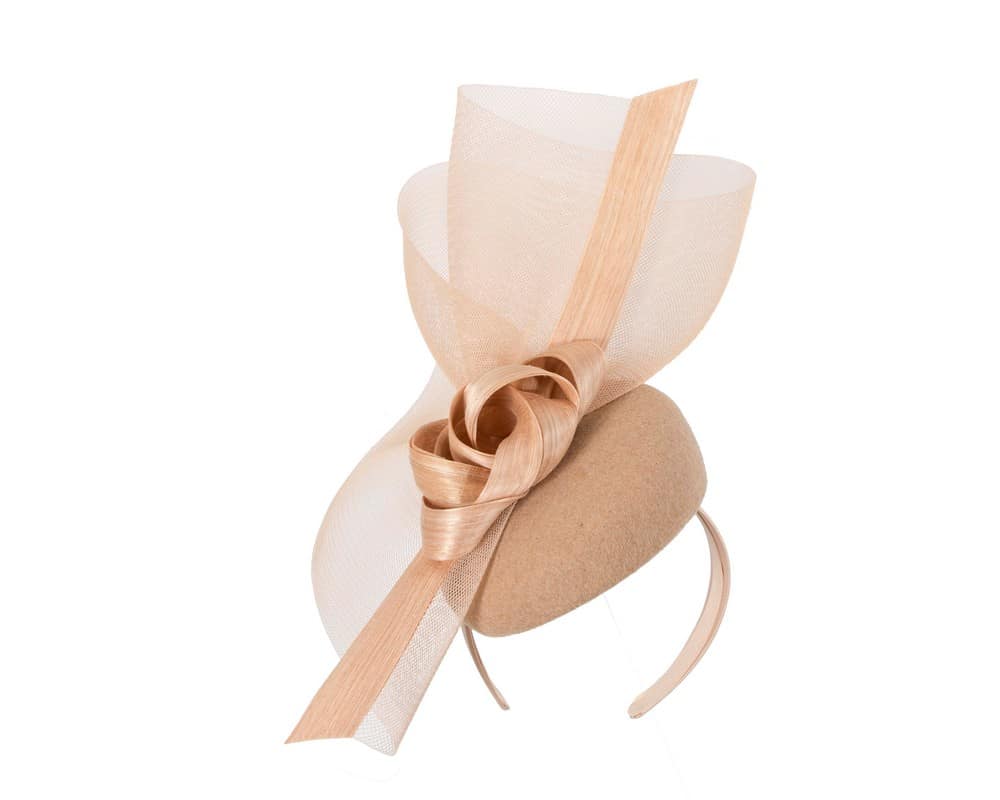 Bespoke beige winter racing fascinator by Fillies Collection