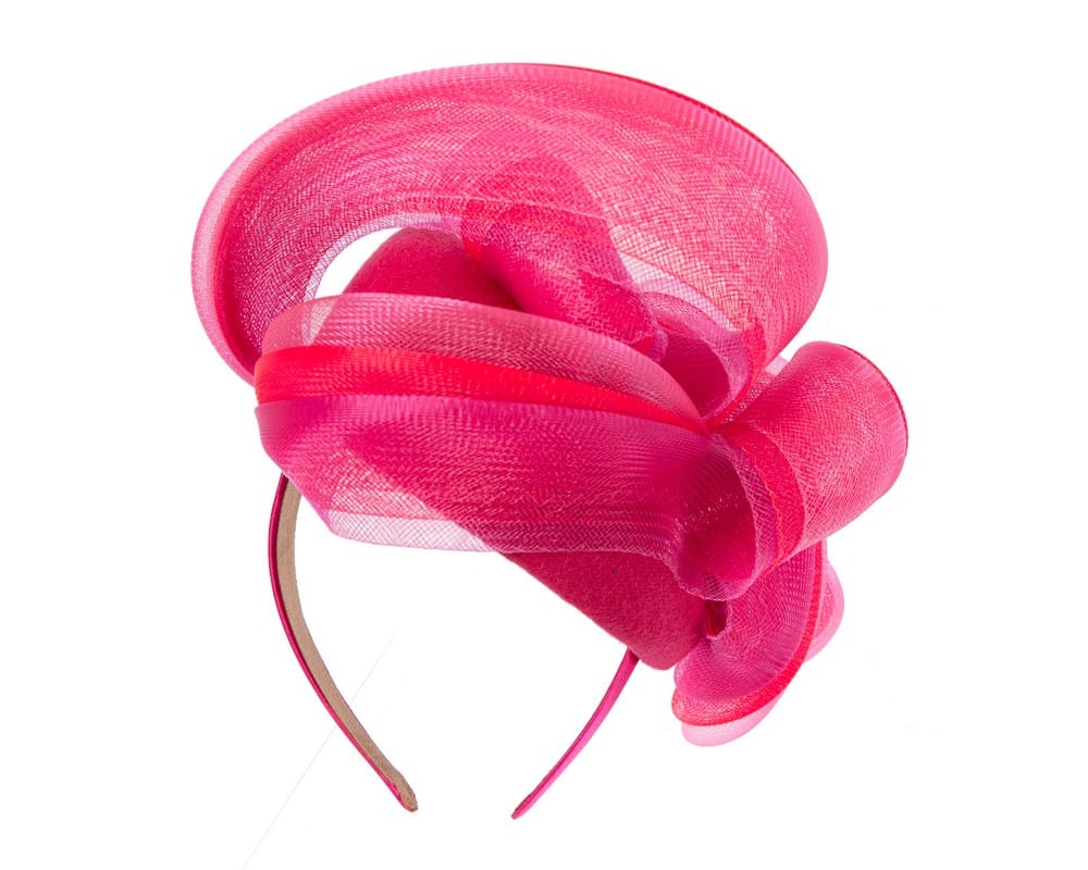 Large fuchsia winter racing fascinator by Fillies Collection