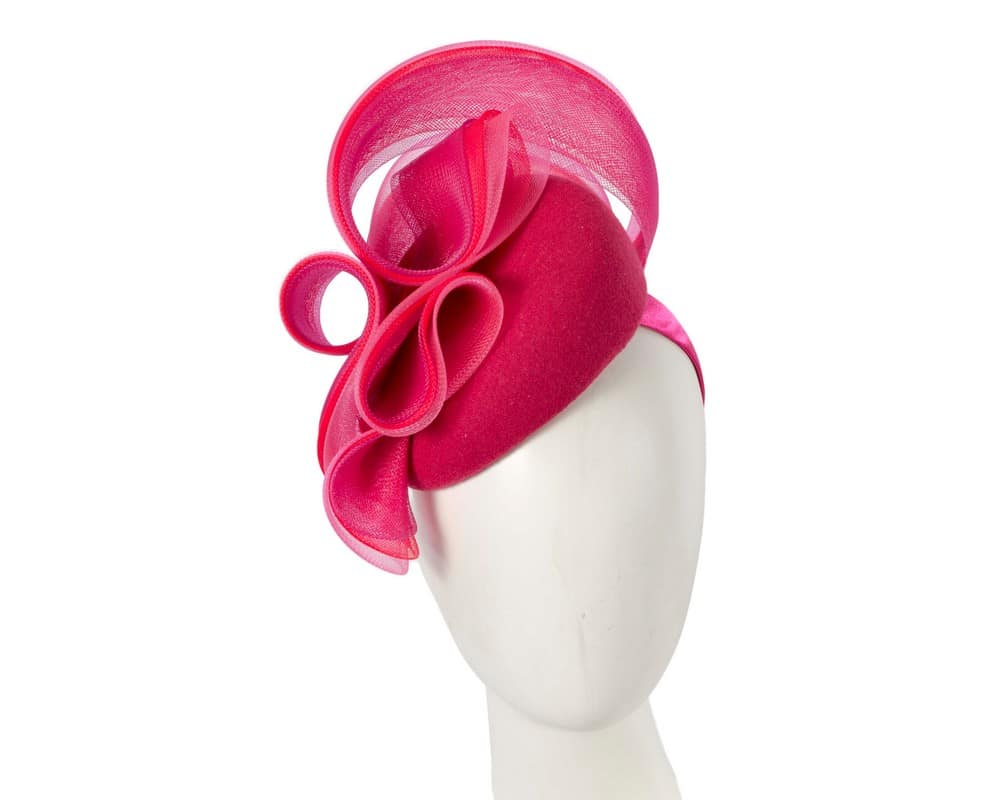 Large fuchsia winter racing fascinator by Fillies Collection